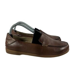 Olukai Women’s Kiele Loafers Shoes Slip On Java Brown Leather Casual Size 9